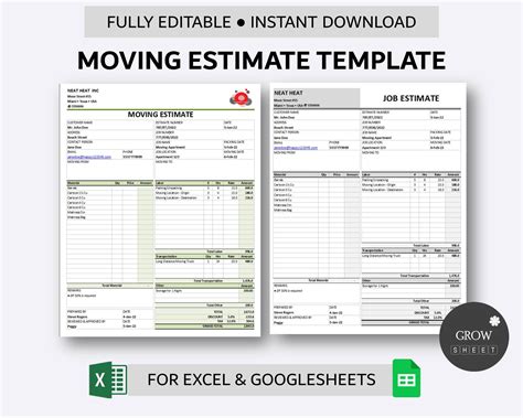 international moving estimate.